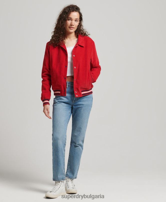 Superdry облекло N00H5580 червен Жени яке с кордово бомбър