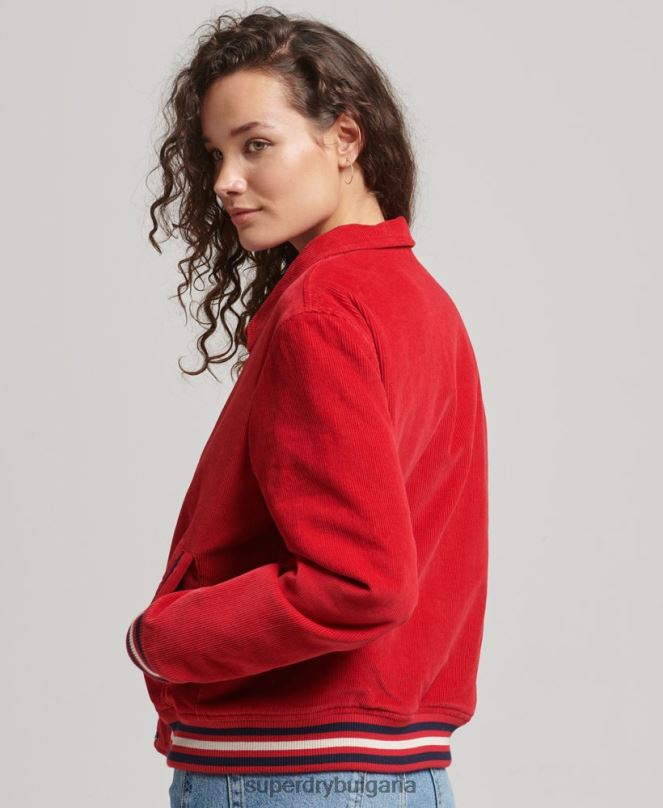 Superdry облекло N00H5580 червен Жени яке с кордово бомбър