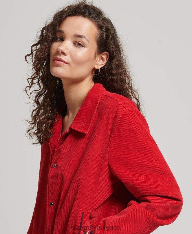 Superdry облекло N00H5580 червен Жени яке с кордово бомбър