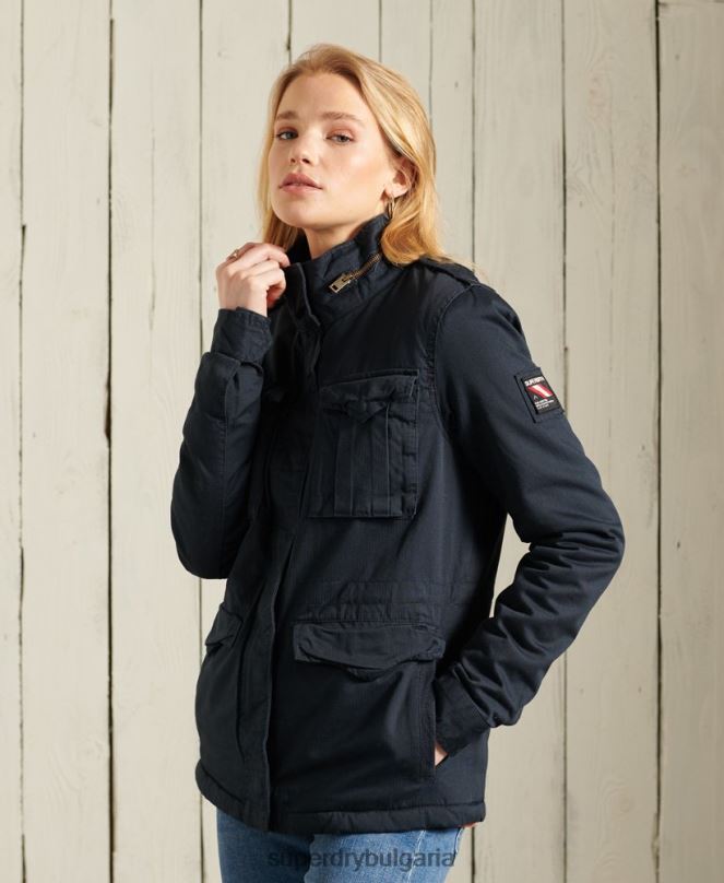 Superdry облекло N00H5583 военноморски флот Жени класическо яке за новобранец борг