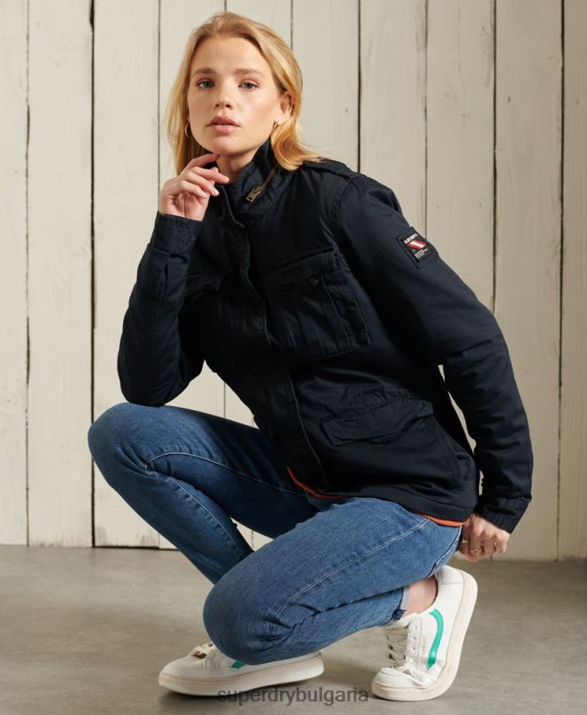 Superdry облекло N00H5583 военноморски флот Жени класическо яке за новобранец борг