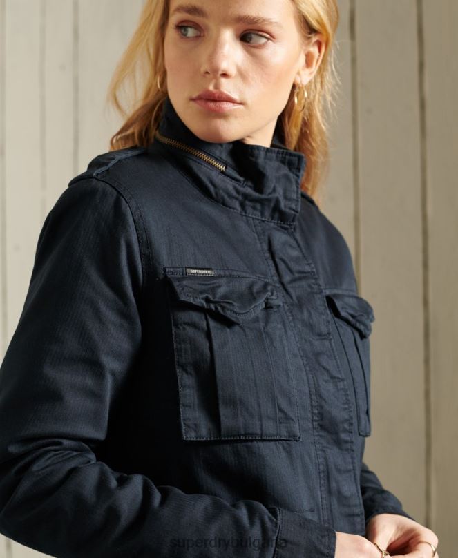 Superdry облекло N00H5583 военноморски флот Жени класическо яке за новобранец борг