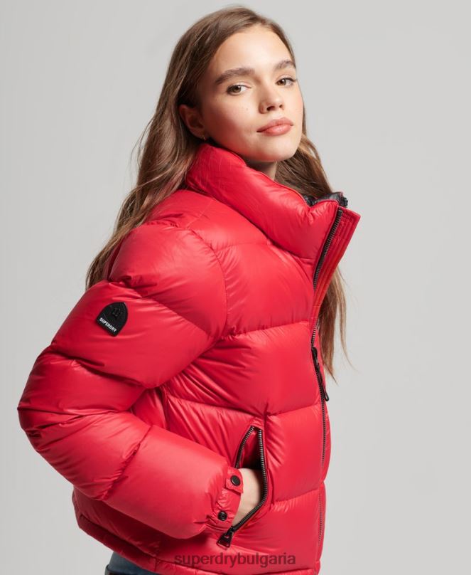 Superdry облекло N00H5584 червен Жени луксозно алпийско пухено яке