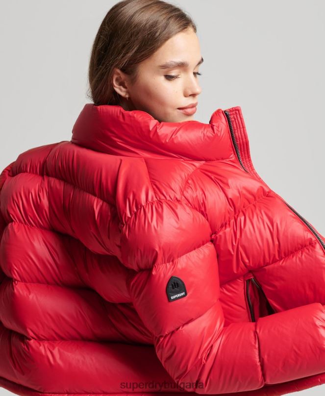 Superdry облекло N00H5584 червен Жени луксозно алпийско пухено яке