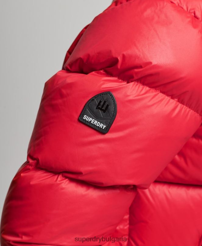Superdry облекло N00H5584 червен Жени луксозно алпийско пухено яке