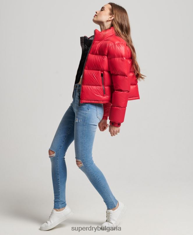 Superdry облекло N00H5584 червен Жени луксозно алпийско пухено яке