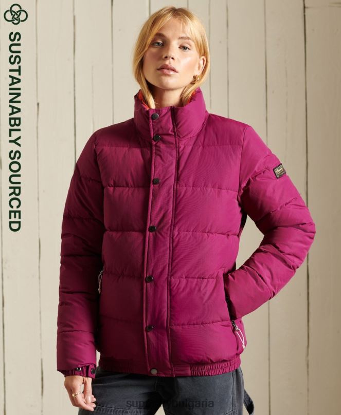 Superdry облекло N00H5587 лилаво Жени източник ретро пухено яке