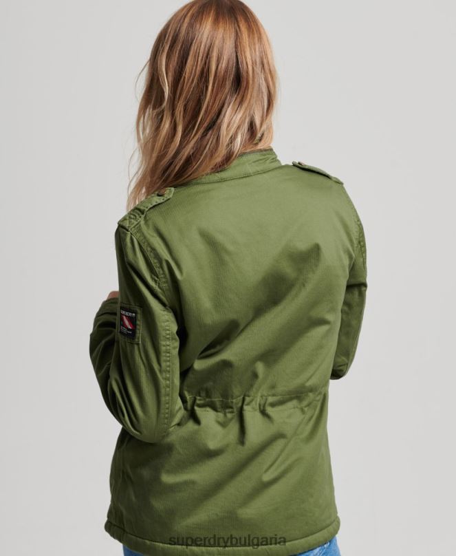 Superdry облекло N00H5588 зелено Жени класическо яке за новобранец борг