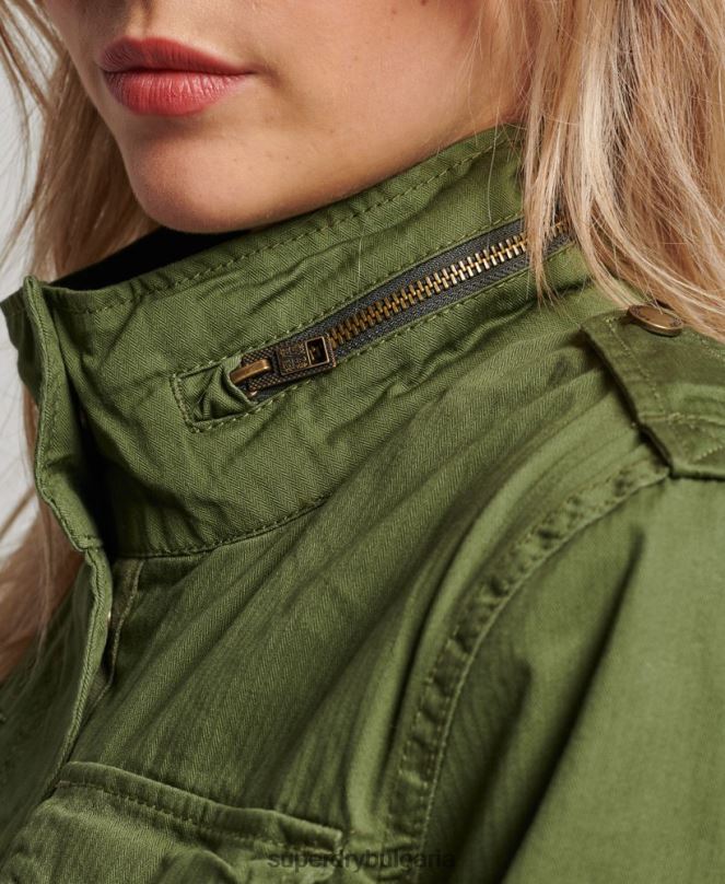 Superdry облекло N00H5588 зелено Жени класическо яке за новобранец борг