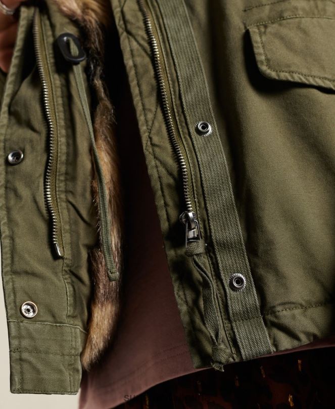 Superdry облекло N00H5595 зелено Жени m65 първокласно полево яке