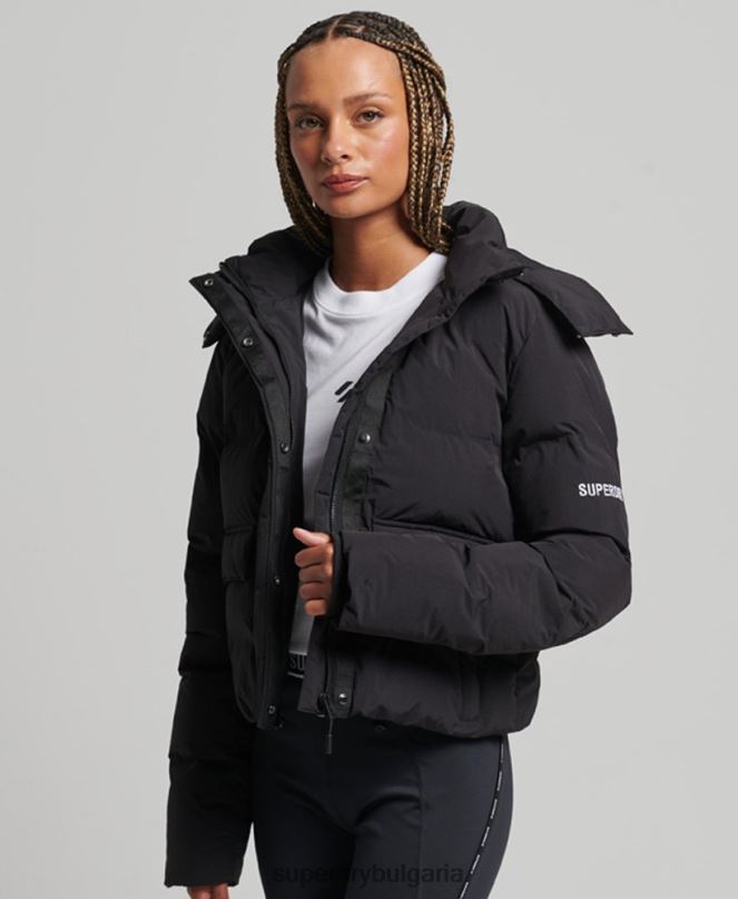 Superdry облекло N00H5596 черен Жени пухено яке с влак
