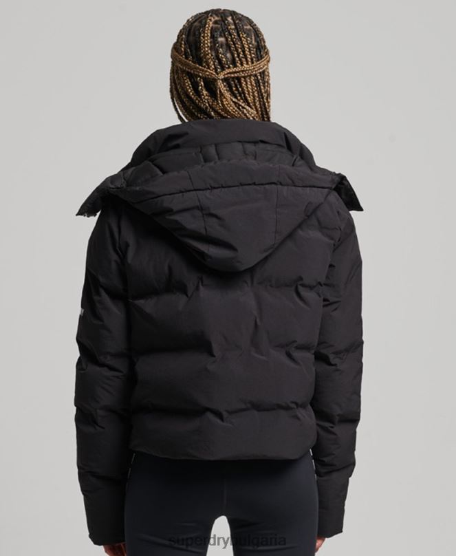 Superdry облекло N00H5596 черен Жени пухено яке с влак