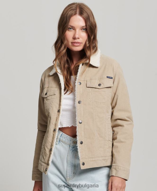 Superdry облекло N00H5599 сметана Жени шерпа жилетка на камион
