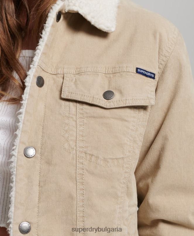 Superdry облекло N00H5599 сметана Жени шерпа жилетка на камион