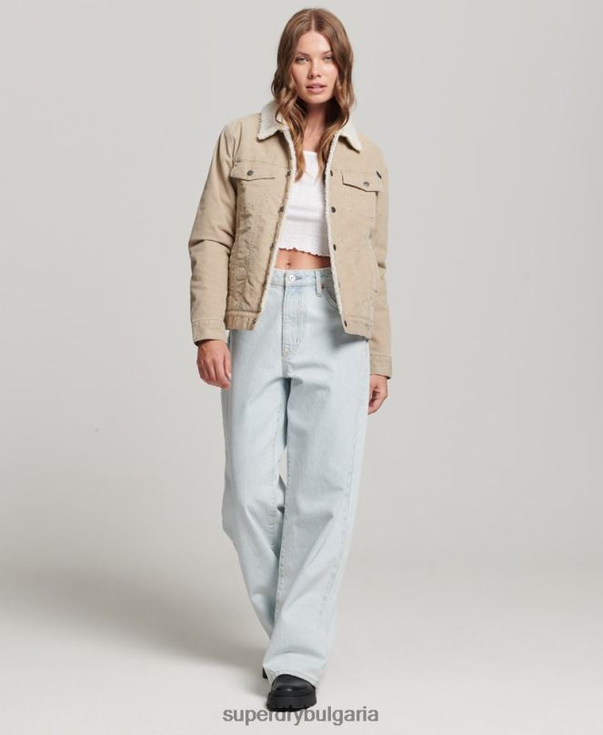 Superdry облекло N00H5599 сметана Жени шерпа жилетка на камион