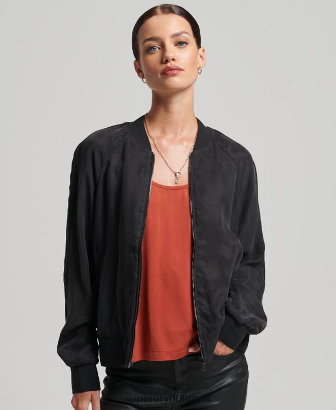 Superdry облекло N00H5606 черен Жени купро бомбър яке