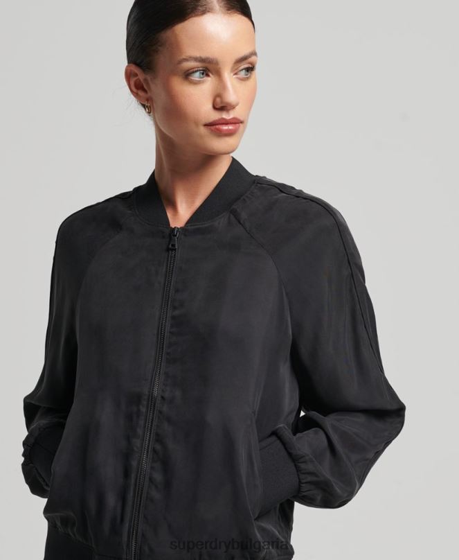 Superdry облекло N00H5606 черен Жени купро бомбър яке