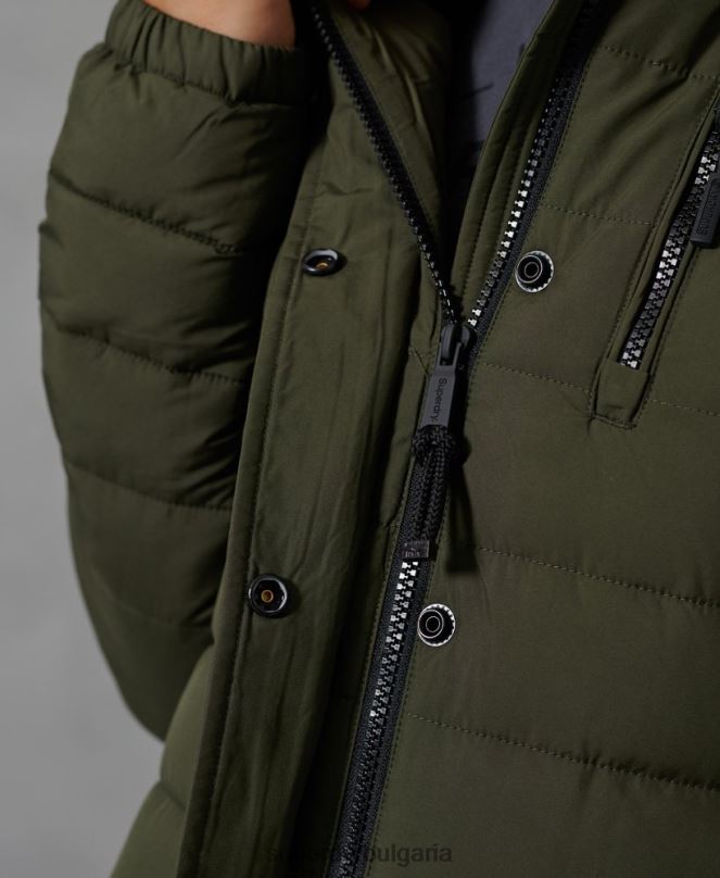Superdry облекло N00H5607 зелено Жени класическо фуджи яке от изкуствена кожа