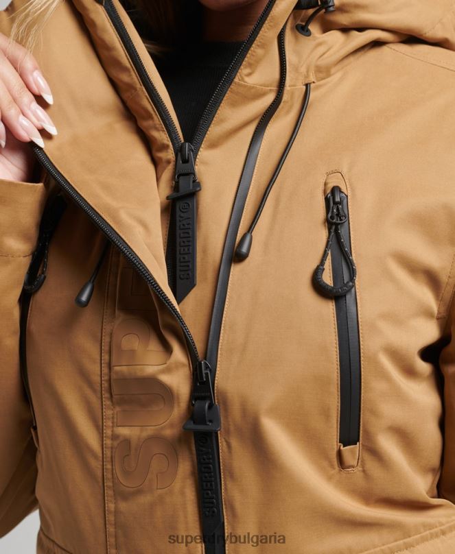 Superdry облекло N00H5611 кафяво Жени върховно яке от микрофибър sd-wind