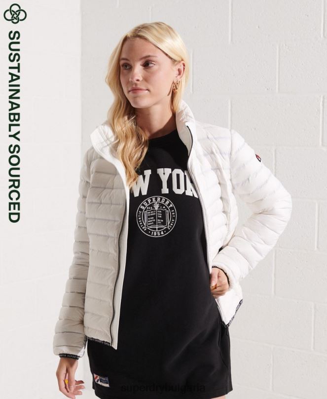 Superdry облекло N00H5612 бяло Жени пухено яке с ядро