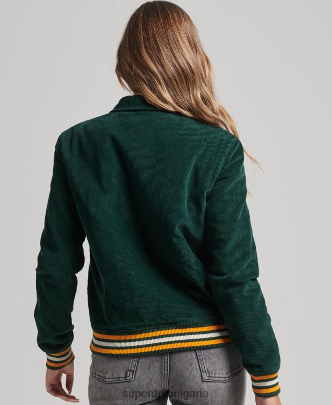Superdry облекло N00H5618 зелено Жени яке с кордово бомбър