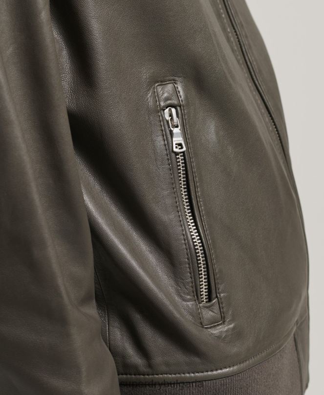 Superdry облекло N00H5620 тъмно сив Жени кожено бомбардировъчно яке