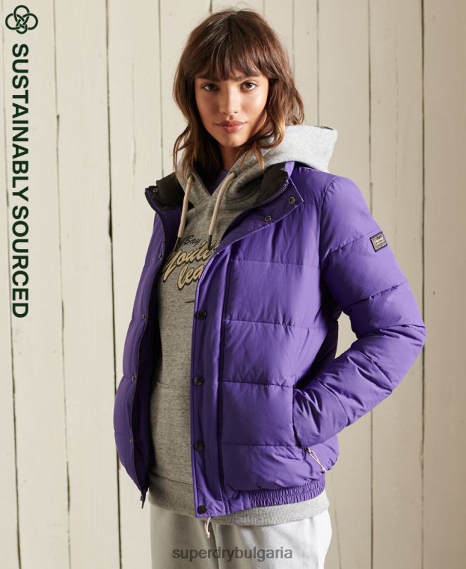 Superdry облекло N00H5621 лилаво Жени източник ретро пухено яке