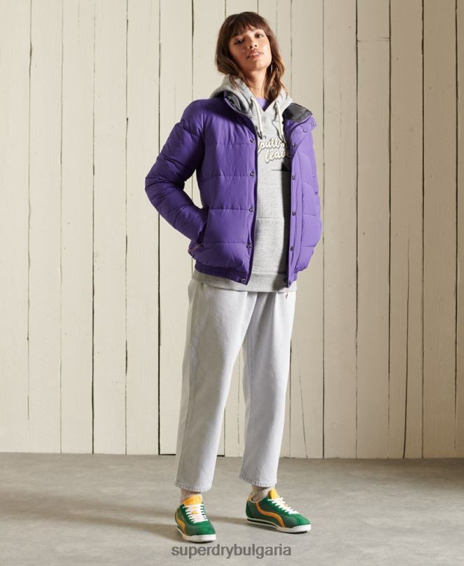 Superdry облекло N00H5621 лилаво Жени източник ретро пухено яке