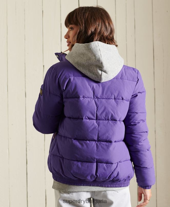 Superdry облекло N00H5621 лилаво Жени източник ретро пухено яке