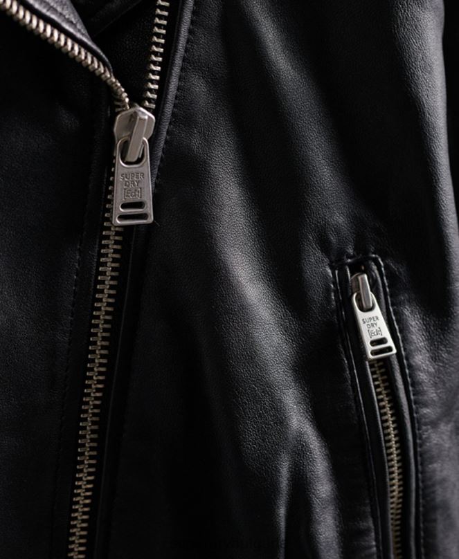 Superdry облекло N00H5623 черен Жени редактиране на хибридно кожено мотоциклетско яке