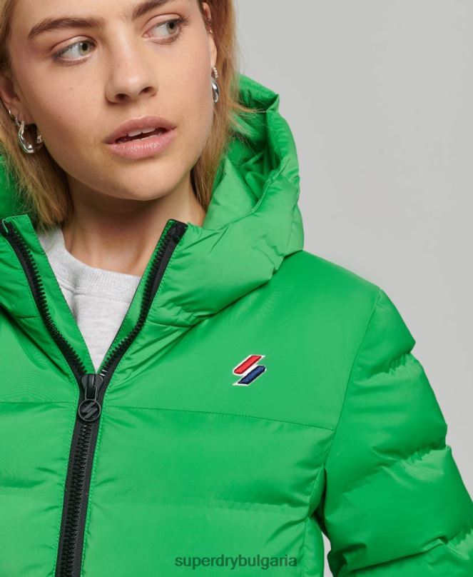 Superdry облекло N00H5626 зелено Жени термозапечатано подплатено яке