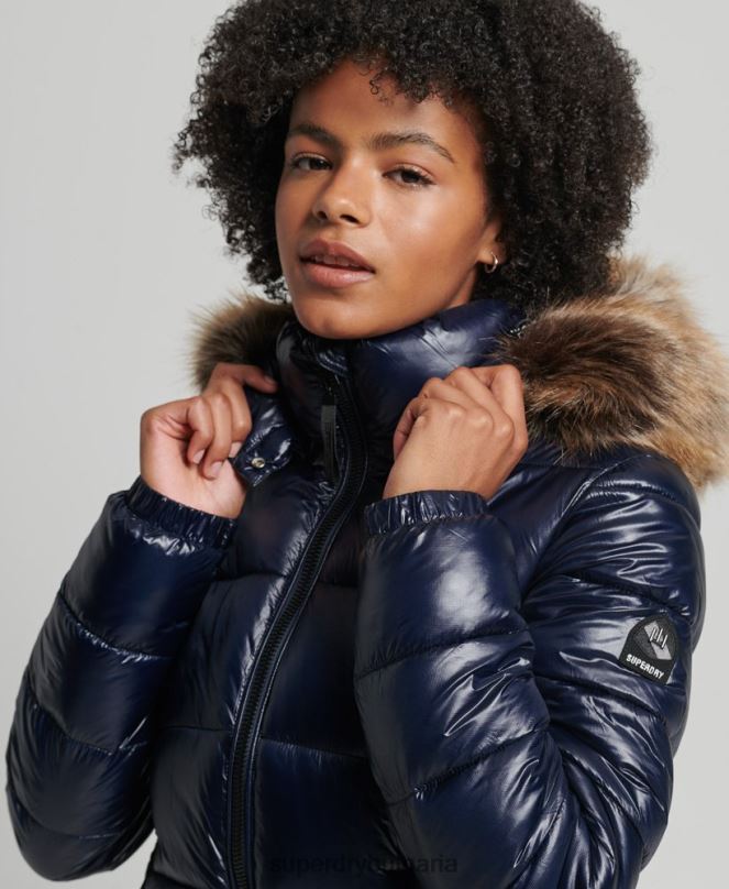 Superdry облекло N00H5629 военноморски флот Жени яке с качулка Mountain Fuji