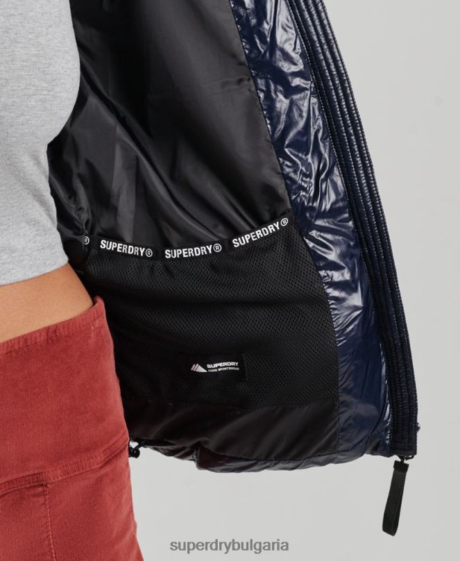 Superdry облекло N00H5629 военноморски флот Жени яке с качулка Mountain Fuji