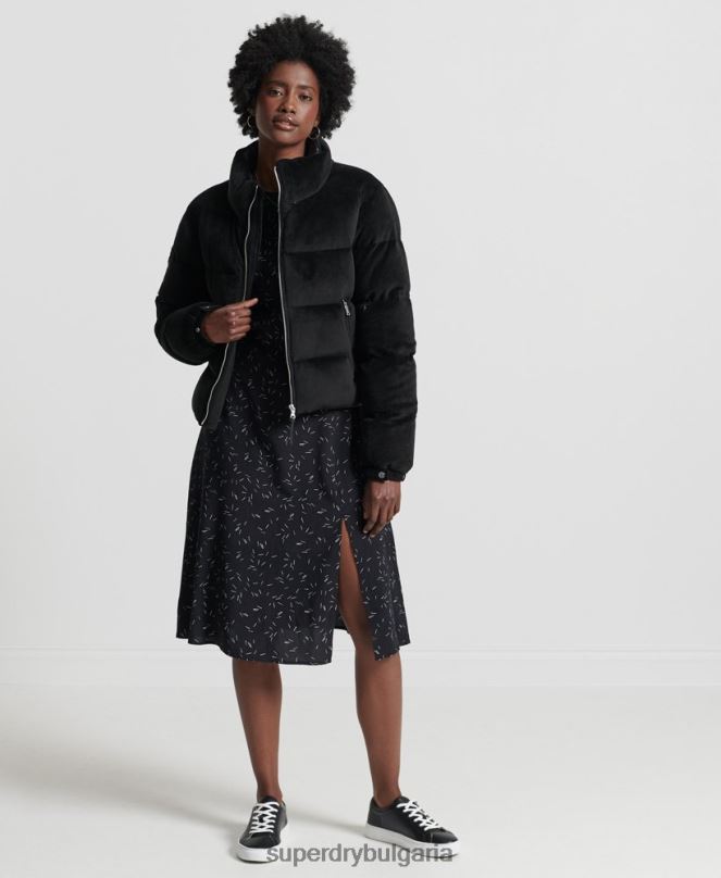 Superdry облекло N00H5630 черен Жени алпийско пухено яке