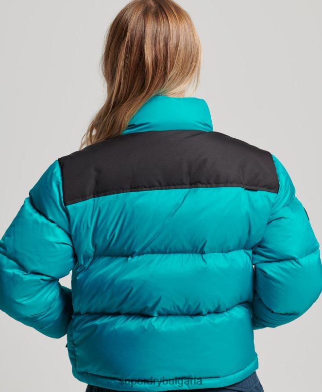 Superdry облекло N00H5631 зелено Жени спортно кодово яке с пуф