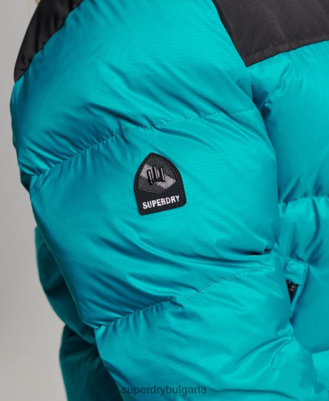 Superdry облекло N00H5631 зелено Жени спортно кодово яке с пуф