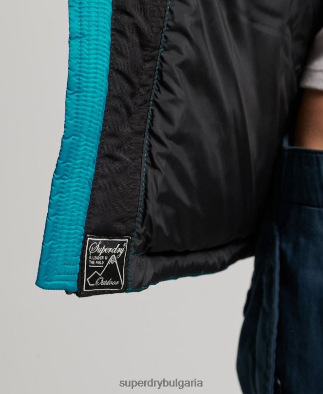 Superdry облекло N00H5631 зелено Жени спортно кодово яке с пуф