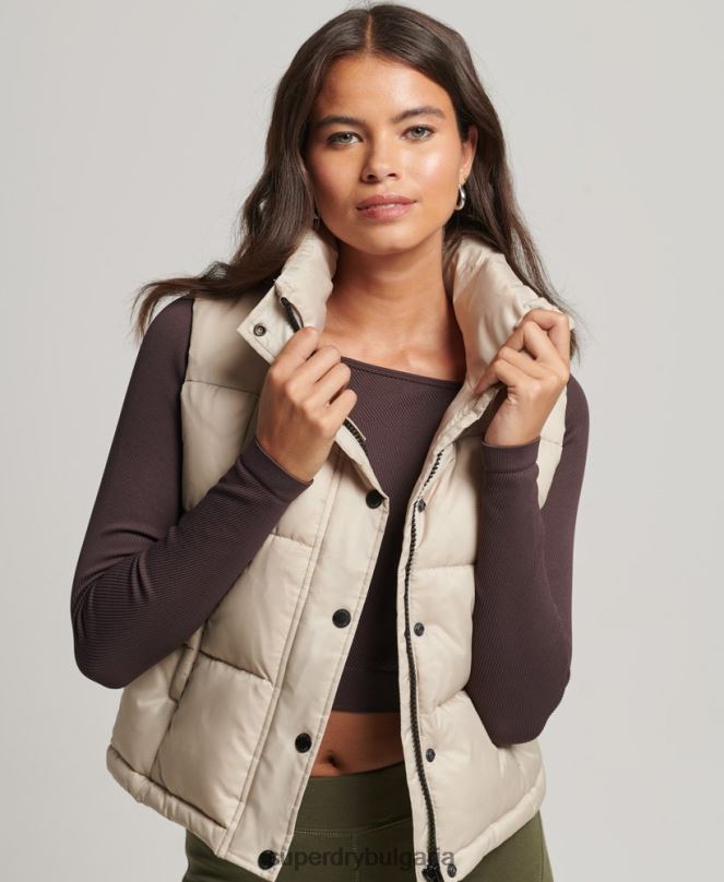 Superdry облекло N00H5632 бежово Жени планинска спортна жилетка