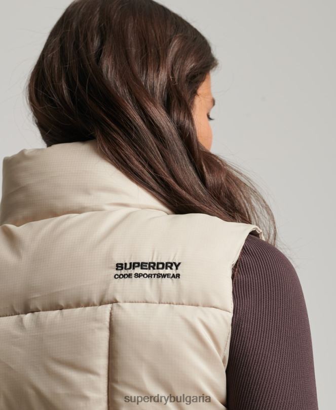 Superdry облекло N00H5632 бежово Жени планинска спортна жилетка