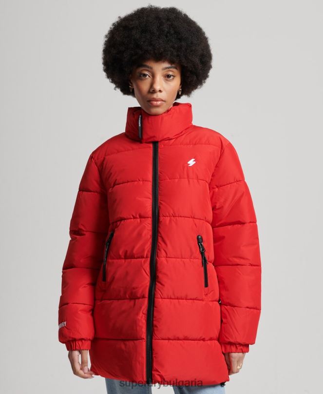 Superdry облекло N00H5640 червен Жени спортно пухено яке с парагади