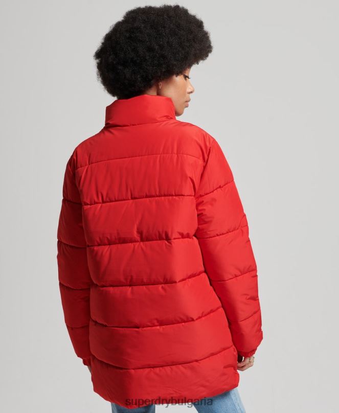 Superdry облекло N00H5640 червен Жени спортно пухено яке с парагади
