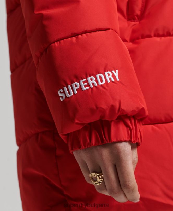 Superdry облекло N00H5640 червен Жени спортно пухено яке с парагади
