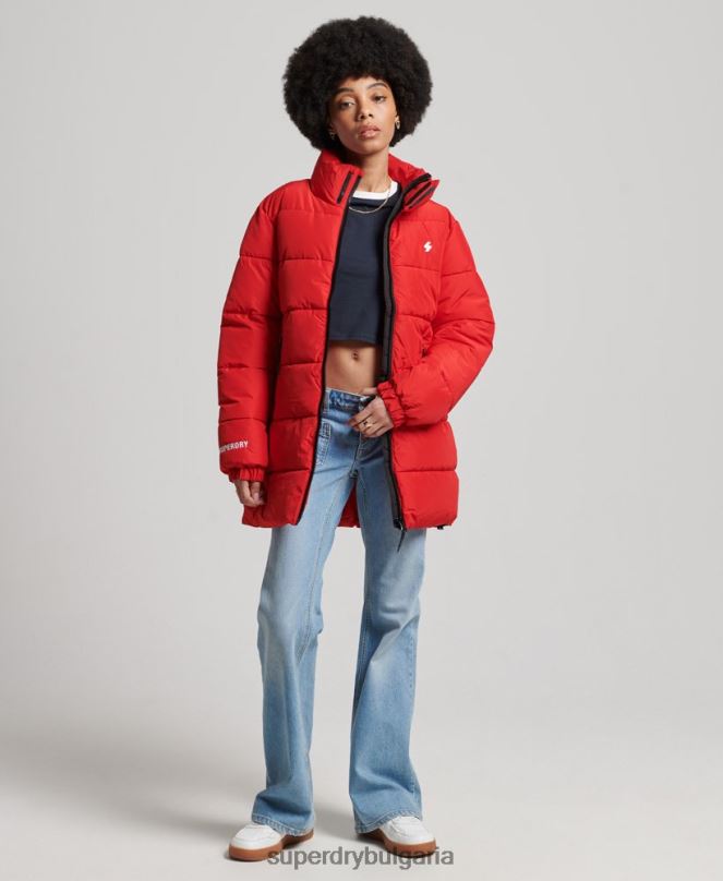 Superdry облекло N00H5640 червен Жени спортно пухено яке с парагади