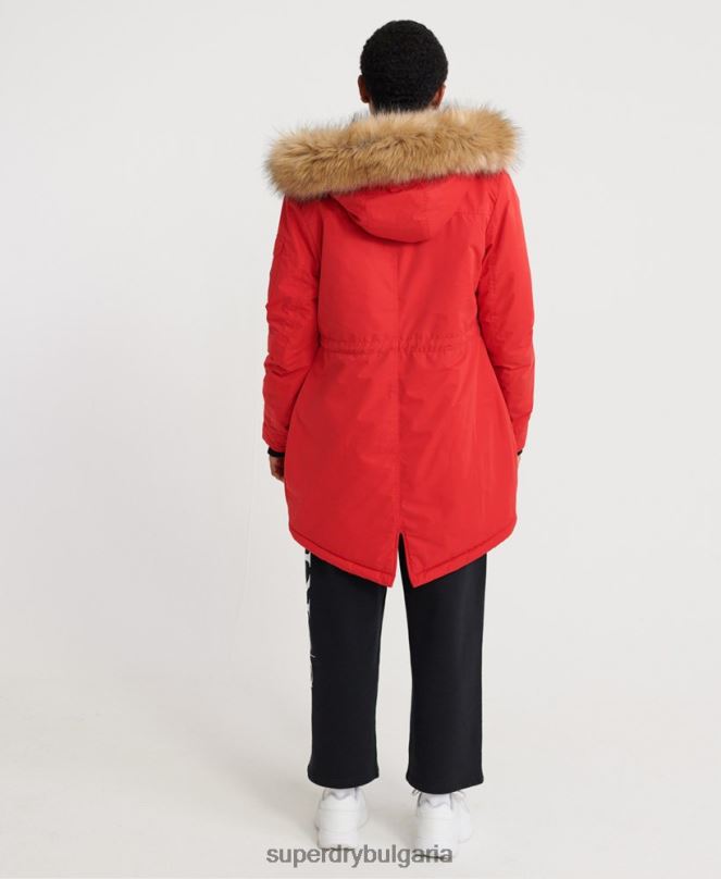 Superdry облекло N00H5643 червен Жени nadare парка от микрофибър