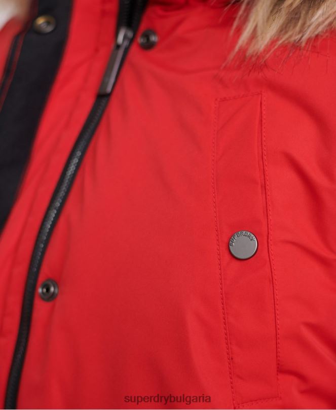 Superdry облекло N00H5643 червен Жени nadare парка от микрофибър