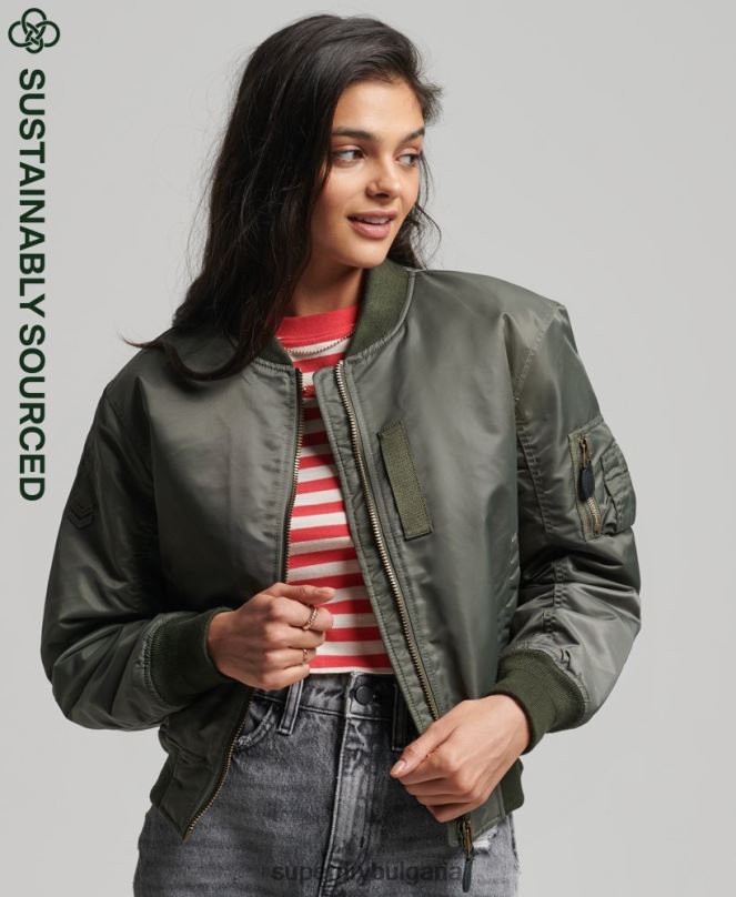 Superdry облекло N00H5644 зелено Жени бомбър яке ma1