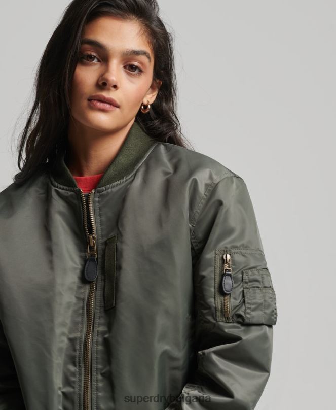 Superdry облекло N00H5644 зелено Жени бомбър яке ma1