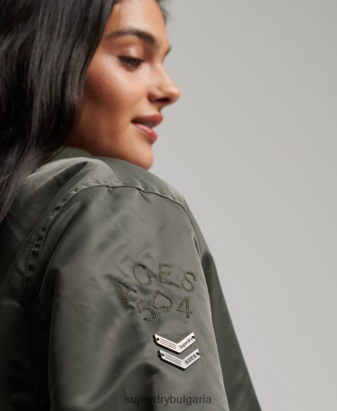 Superdry облекло N00H5644 зелено Жени бомбър яке ma1
