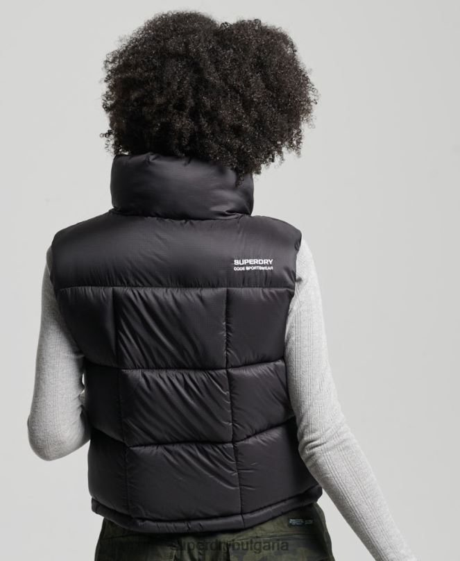 Superdry облекло N00H5646 черен Жени планинска спортна жилетка