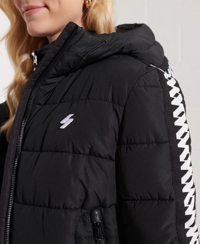 Superdry облекло N00H5649 черен Жени код лого лента духове пухено яке